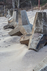 the breakwater at glagah beach bantul