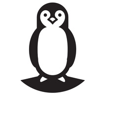 Playful Penguin Icon – Bold and Flat