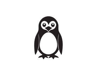 Minimalist Penguin Icon in Flat Style