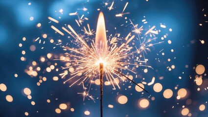 Obraz premium Christmas night illuminated by colorful sparklers, fireworks, and festive lights in a holiday-themed scene