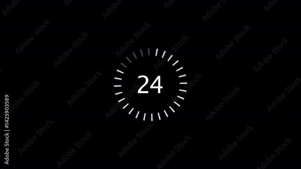 Wall mural thirty seconds countdown animation from 30 seconds to 0 seconds with alpha channel, thirty seconds c