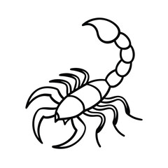 scorpion line art vector on white background