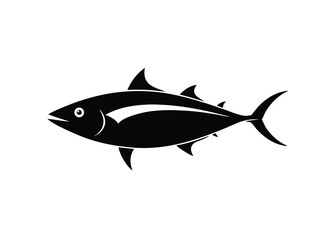 sea animal skipjack black silhouette vector on white