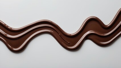 Chocolate paste smear isolated on white, top view