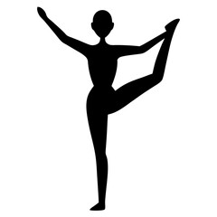 Yoga Fitness Pose Silhouette Vector Illustration