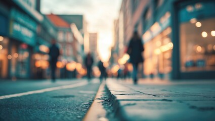 Fototapeta premium Blurred city street scene with urban background