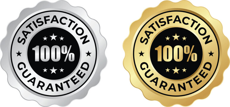 Satisfaction Guaranteed Gold Silver Badge – Trust & Guarantee Seal Logo