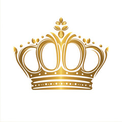 Golden crown design with intricate details and elegant shape on white background