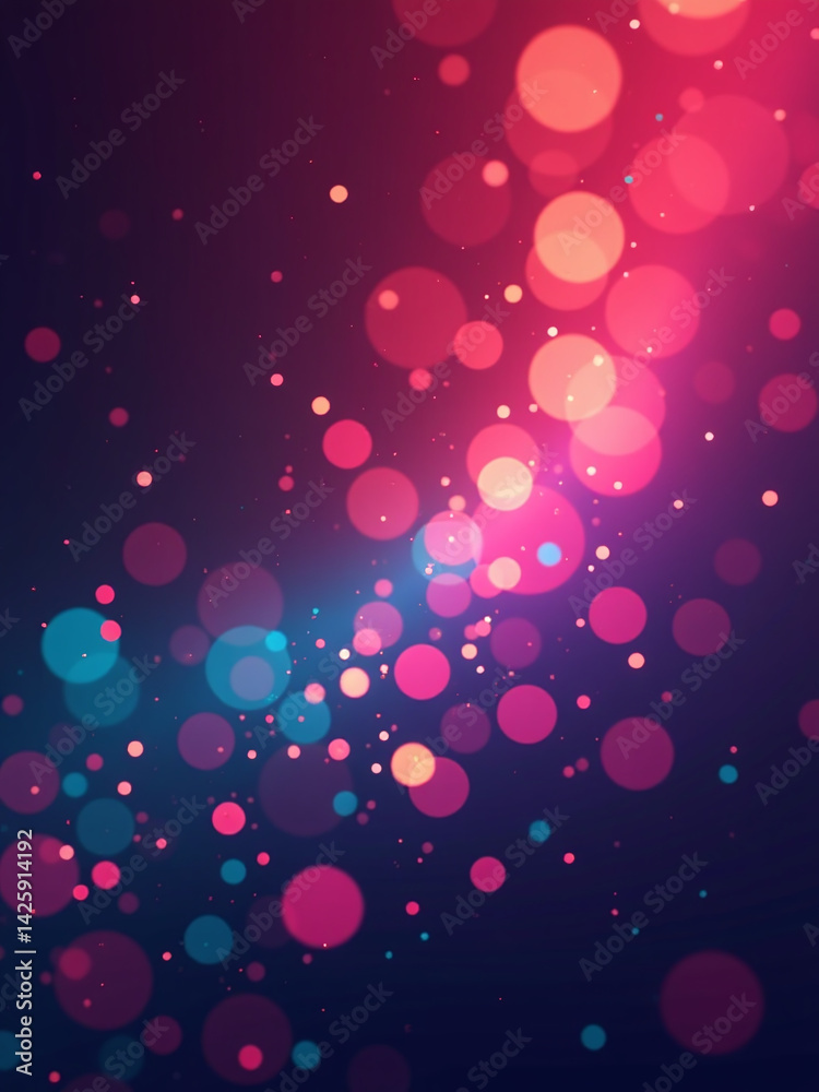 Aufkleber Colorful Shimmering Particles Create A Mesmerizing Bokeh Effect In This Seamless, 4k Loop Video Background With Abstract Motion Noise And Shine.