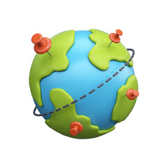 3d Earth with location pushpin.