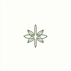 Abstract cannabis leaf design logo