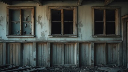 Vintage vintage door of derelict house