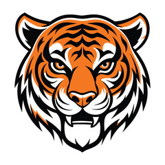 Bold Tiger Face Vector Illustration – Wild Animal Mascot Design