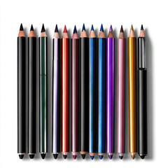 Cosmetic eyeliner pencils isolated on white background