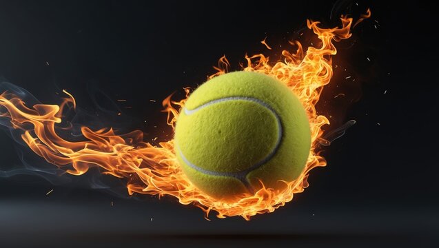 Flaming ball of tennis