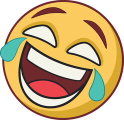 Laughing Emoji with Tears Vector Illustration Breaking Out