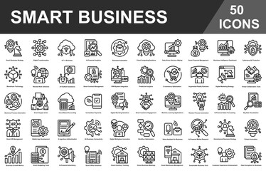 Smart Business Editable Icons set. Vector illustration in modern thin line style of business related icons