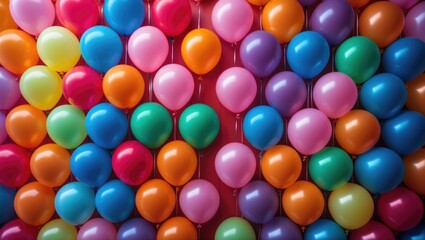 Obraz premium Vibrant Bright Balloon Pattern for Celebration Background
