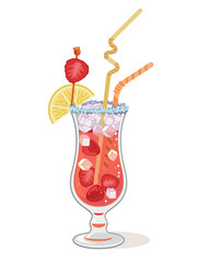 Royal Dream Cocktail Vector Illustration on White