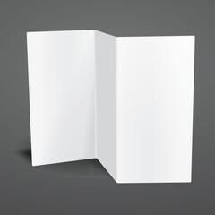 Blank white vector tri fold brochure template.