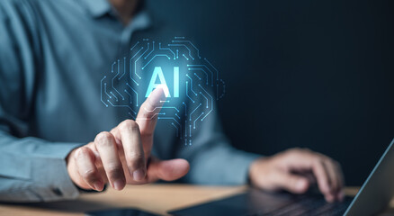 Artificial intelligence analysis algorithm technology. Ai analyst machine learning. Artificial...