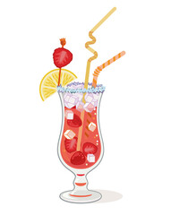 Royal Dream Cocktail  Illustration on White