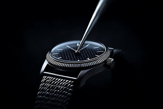 Precision Watchmaking Dark Elegance Timepiece Detail.