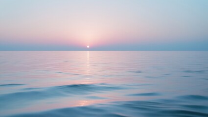 Sunset at the seaside with gentle lighting and a soft horizon over the Black Sea beach