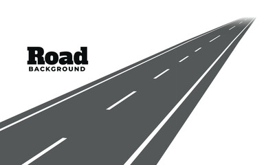 Vector Curved road with white lines 