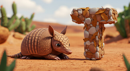 A super colorful and bright composition featuring large 3D letters "A B C" in the center, each letter designed in soft,