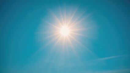 Extreme heat conditions with sun shining against a blue sky during a heat wave