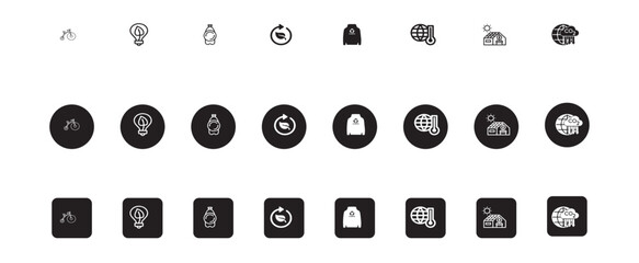 Set of 24 outline Ecology icons set. Nature, environment, recycle flat icon. Vector illustration and with environment, recycle silhouette editable vector isolated 