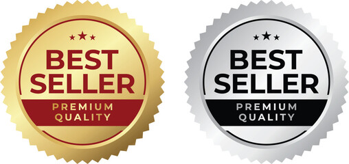 Best Seller Gold Black Sticker Label Premium Badge with Laurel & Stars