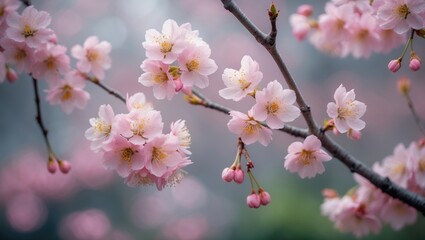 Cherry Blossom in Kenrokuen Garden during Springtime