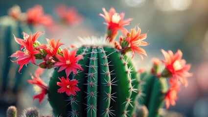 Blooming Christmas cactus close-up