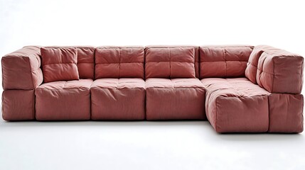 Fototapeta premium Colorful Sofa L-Shape, two seater, sofa bed, isolated on white background