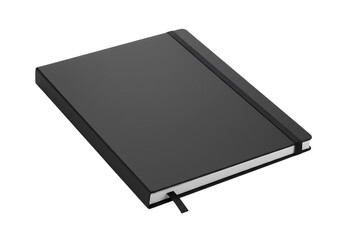 Fototapeta premium Black Notebook Mockup: Premium Diary, Planner, Journal, Leather Cover