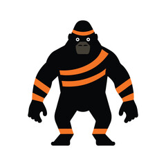 Halloween Gorilla Cartoon Vector Graphic.
