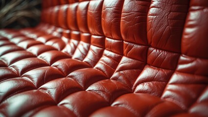 Obraz premium Red orange leather texture with natural material background and color concept
