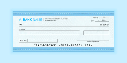 Blank Bank Cheque Voucher Template for Financial Transactions and Payment Document Design