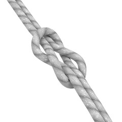 3D rendering illustration of a loose square knot