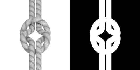 3D rendering illustration of a loose square knot