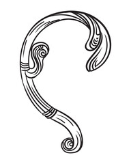 Abstract hand drawing scroll design element vector illustration