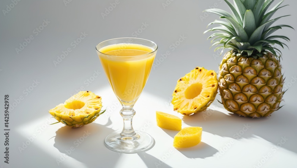 Poster creative juice-based layout with flat lay food concept featuring a smoothie on white background