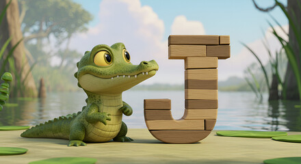 A super colorful and bright composition featuring large 3D letters "A B C" in the center, each letter designed in soft,