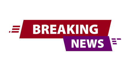 vector news banner template in red colors with modern text