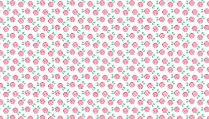 Lots of small roses pattern background, vector illustration with color swatch