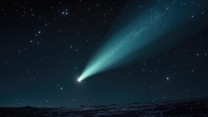 Comet Lovejoy streaking across the night sky, a celestial spectacle spanning 6.7 degrees, larger than the full Moon.