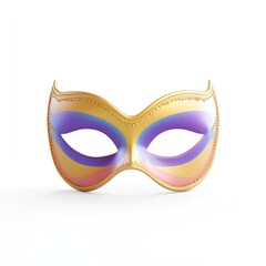 Fototapeta premium Golden venetian mask with vibrant color accents.