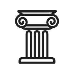 Classical Column Icon Representing History and Ancient Architecture